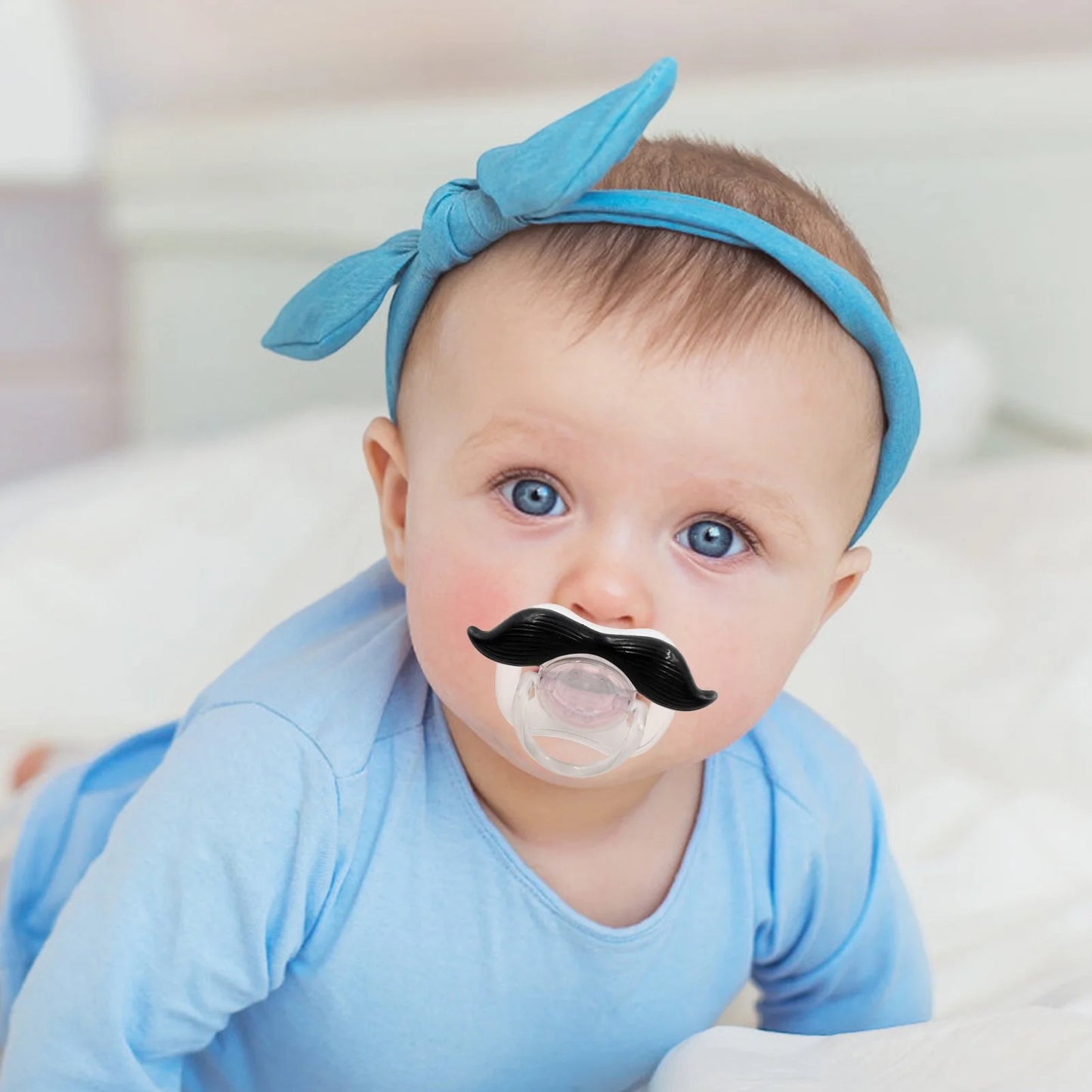 2Pcs Baby Funny Pacifier Cute Kissable Mustache Pacifier for Babies and Toddlers Unisex - 0-6 Months Baby Orthodontic Mustache Pacifier BPA Free