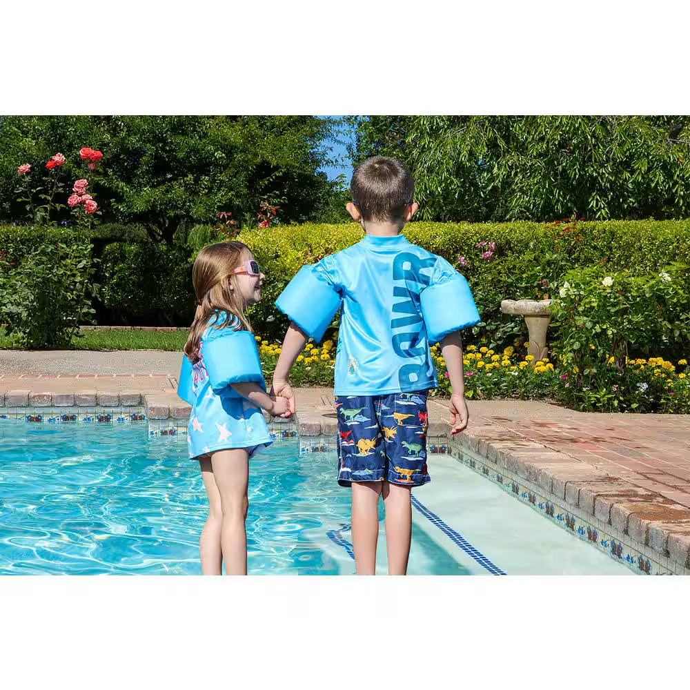 Blue Lil' Splashers Dinosaur Swim Shirt Floaties