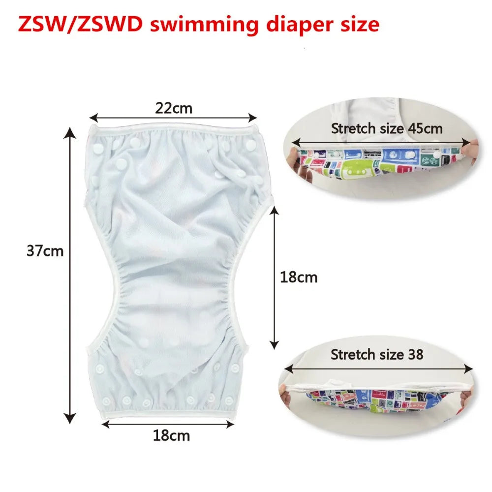 U Pick Big Size Swim Diaper Swimsuit Cool Fashion Reusable Swim Nappy for Babies 0-3 Years Old