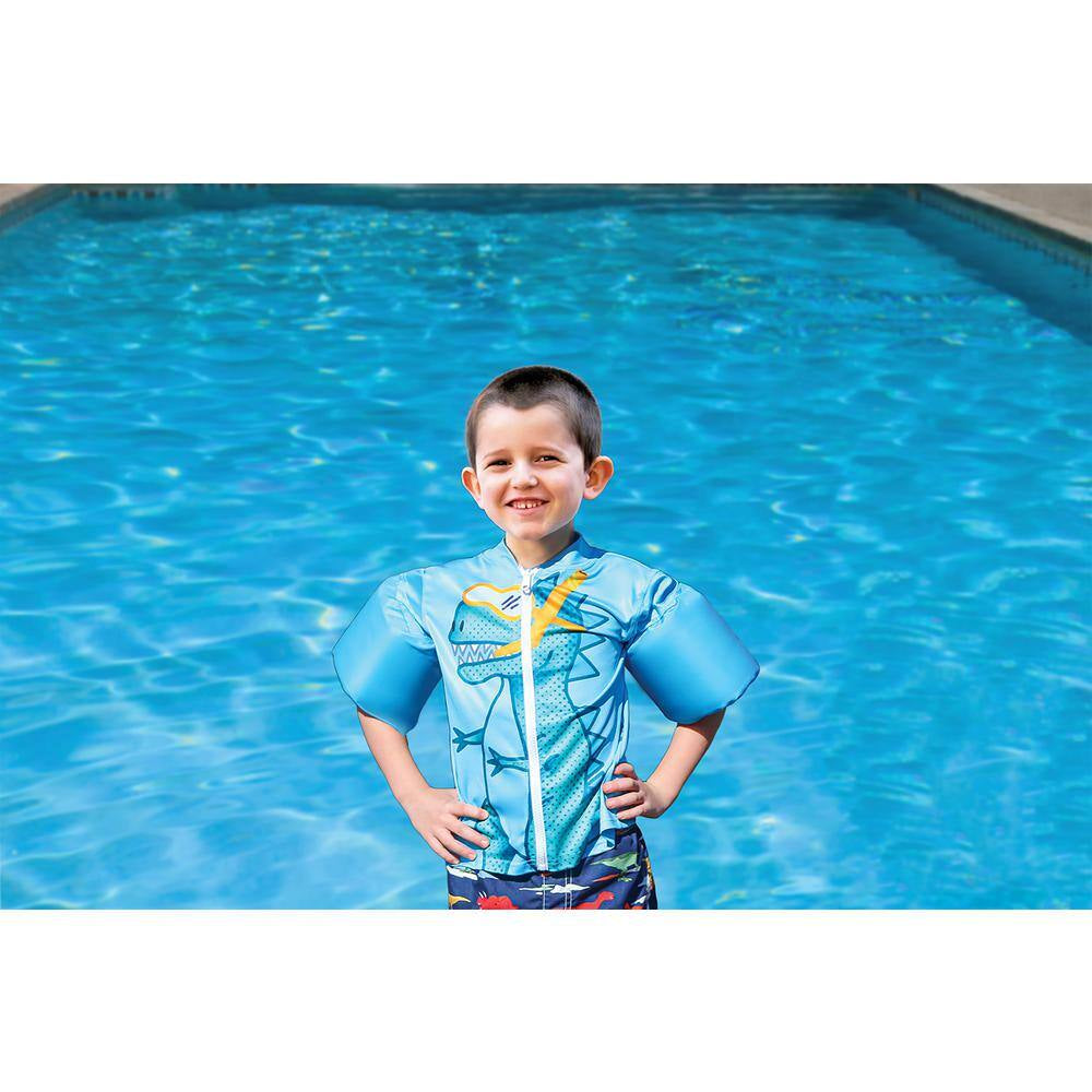 Blue Lil' Splashers Dinosaur Swim Shirt Floaties