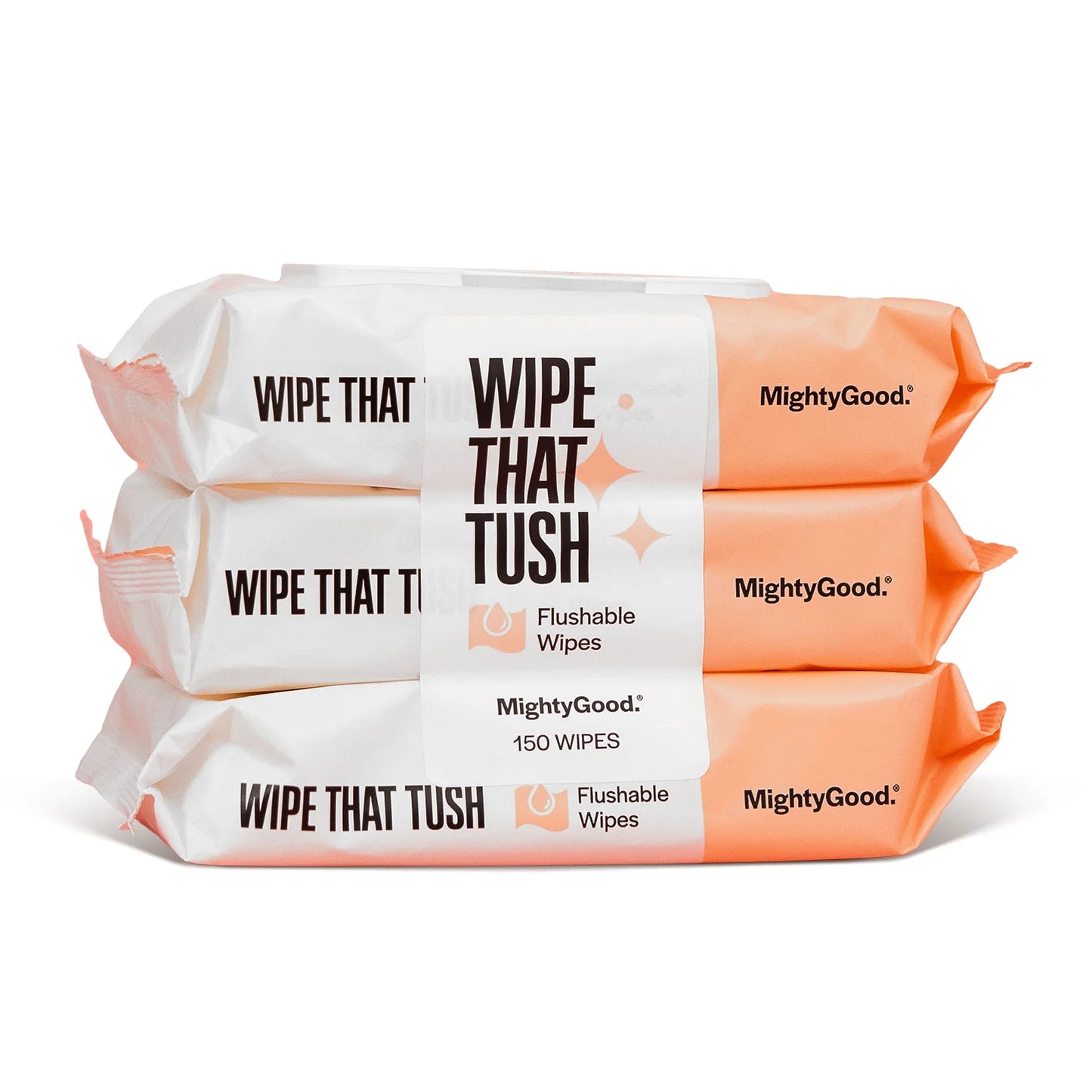 (3 Pack) Brand - Wipe That Tush Flushable Wipes - 3 Packs of 50 Wipes - 150 Total Wipes
