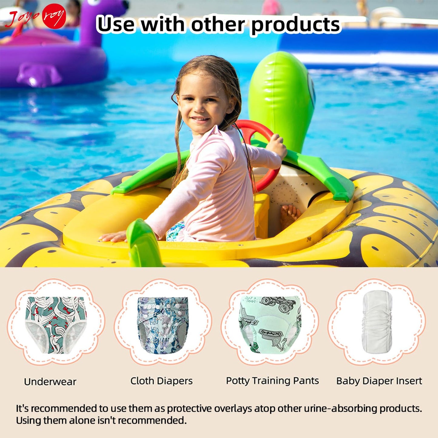 6Pcs Waterproof Cloth Diaper Cover Reusable Plastic Training Pants for Toddlers Diaper Covers for Baby Girls Leak Proof Rubber Underwear for Potty Training Plastic Underwear for Toddlers 1T