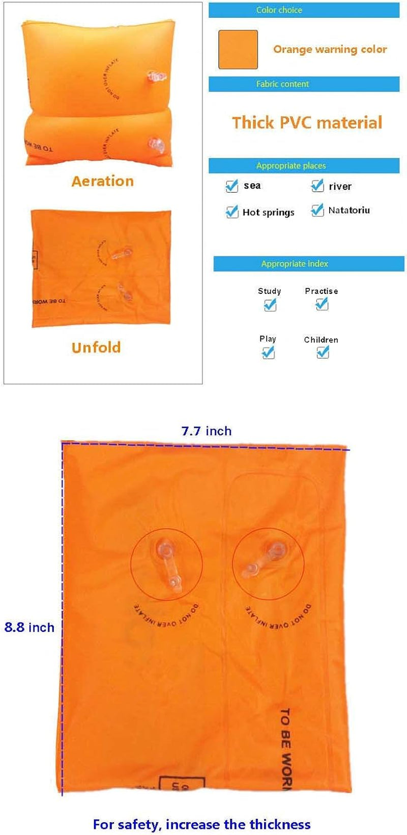 Floaties Inflatable Swim Arm Bands Rings Floats Tube Armlets for Kids and Adult