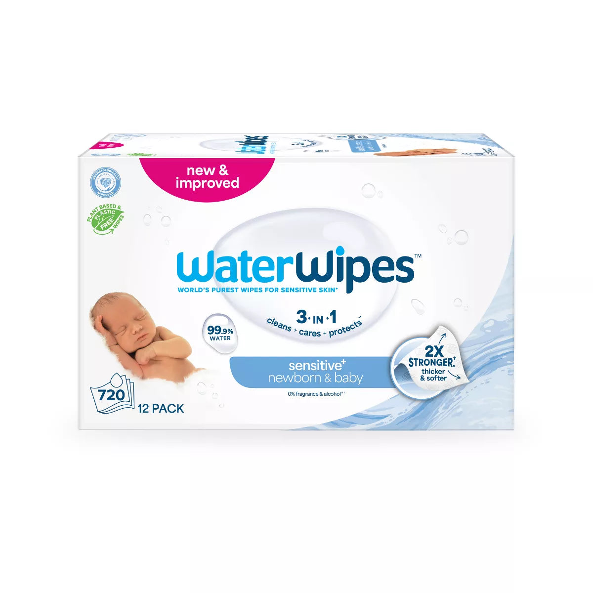 Waterwipes Plastic-Free Original Unscented 99.9% Water Based Baby Wipes - (Select Count)