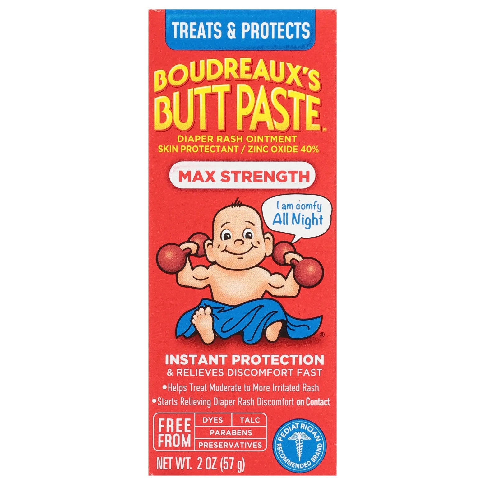 Maximum Strength, Diaper Rash Cream for Babies, Infant Ointment, 2 Oz