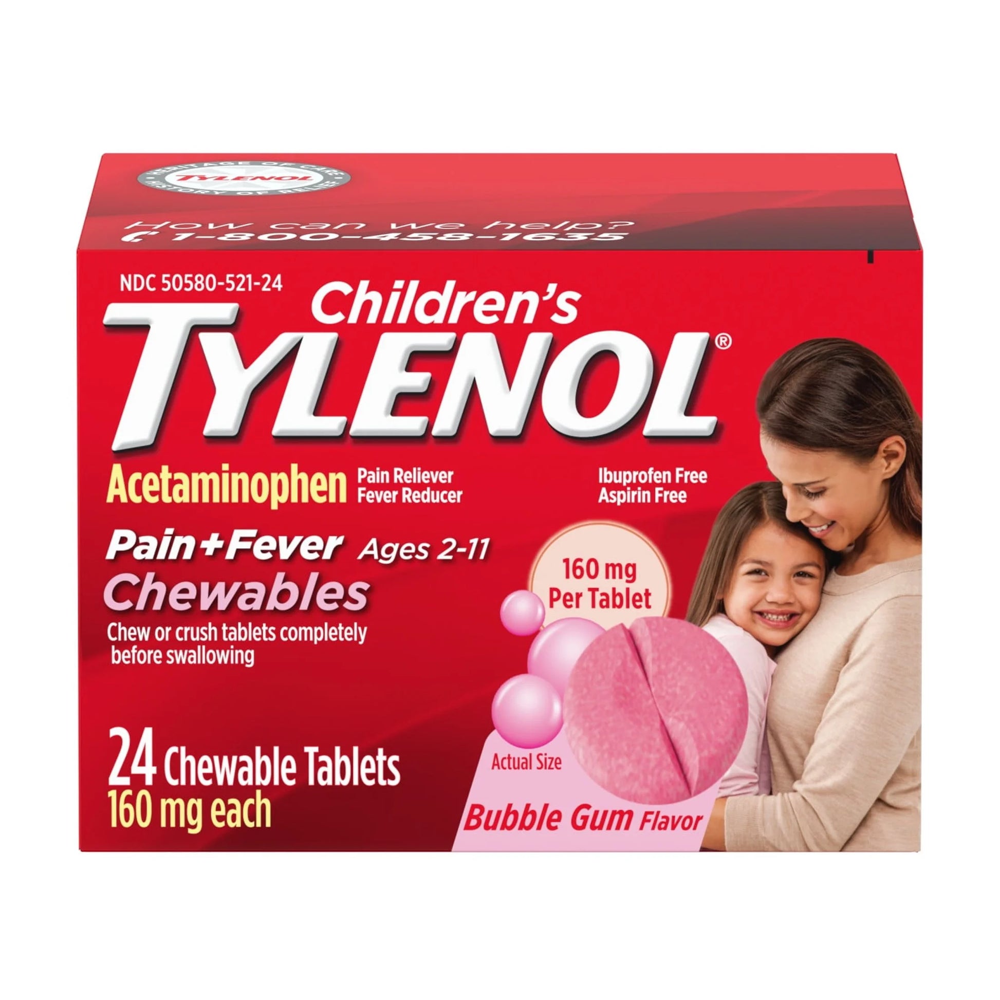 Children'S  Chewables, 160 Mg Acetaminophen, Bubble Gum, 24 Ct