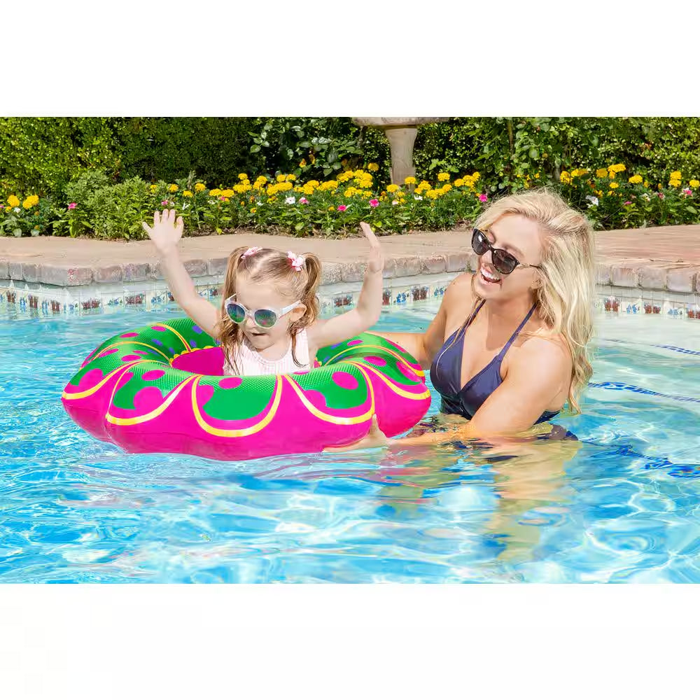 Swimming Pool Inflatable Pink Flower Baby Rider Float