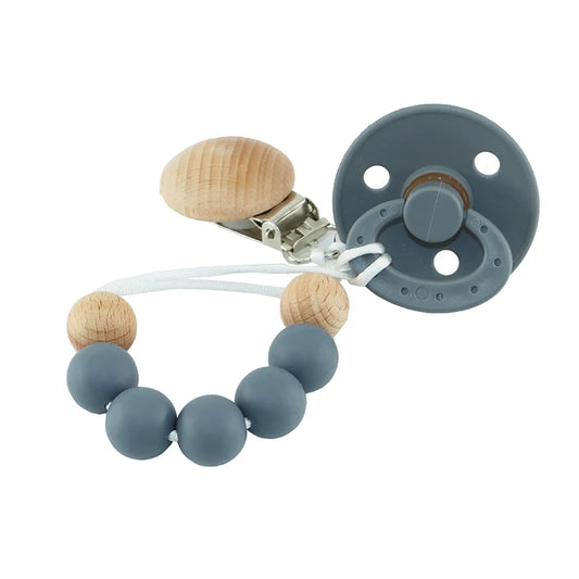 Modabebe Silicone Pacifier Chain BPA Free Baby Pacifier Anti-Drop Chain Wood Bead Pacifier Clips Dummy Chain