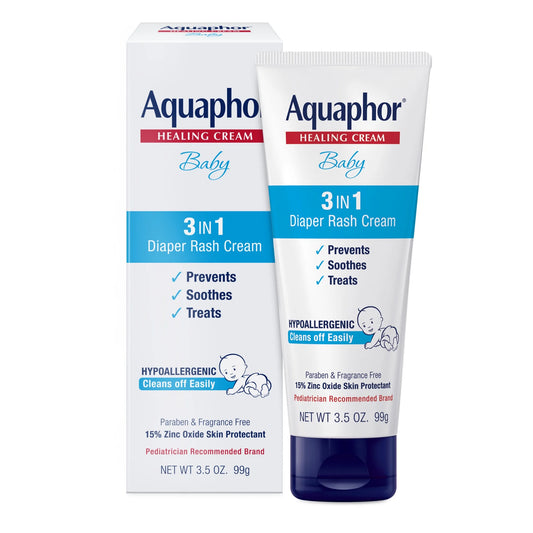 Baby Diaper Rash Cream with Zinc Oxide, Hypoallergenic, Paraben and Fragrance Free, 3.5 Oz