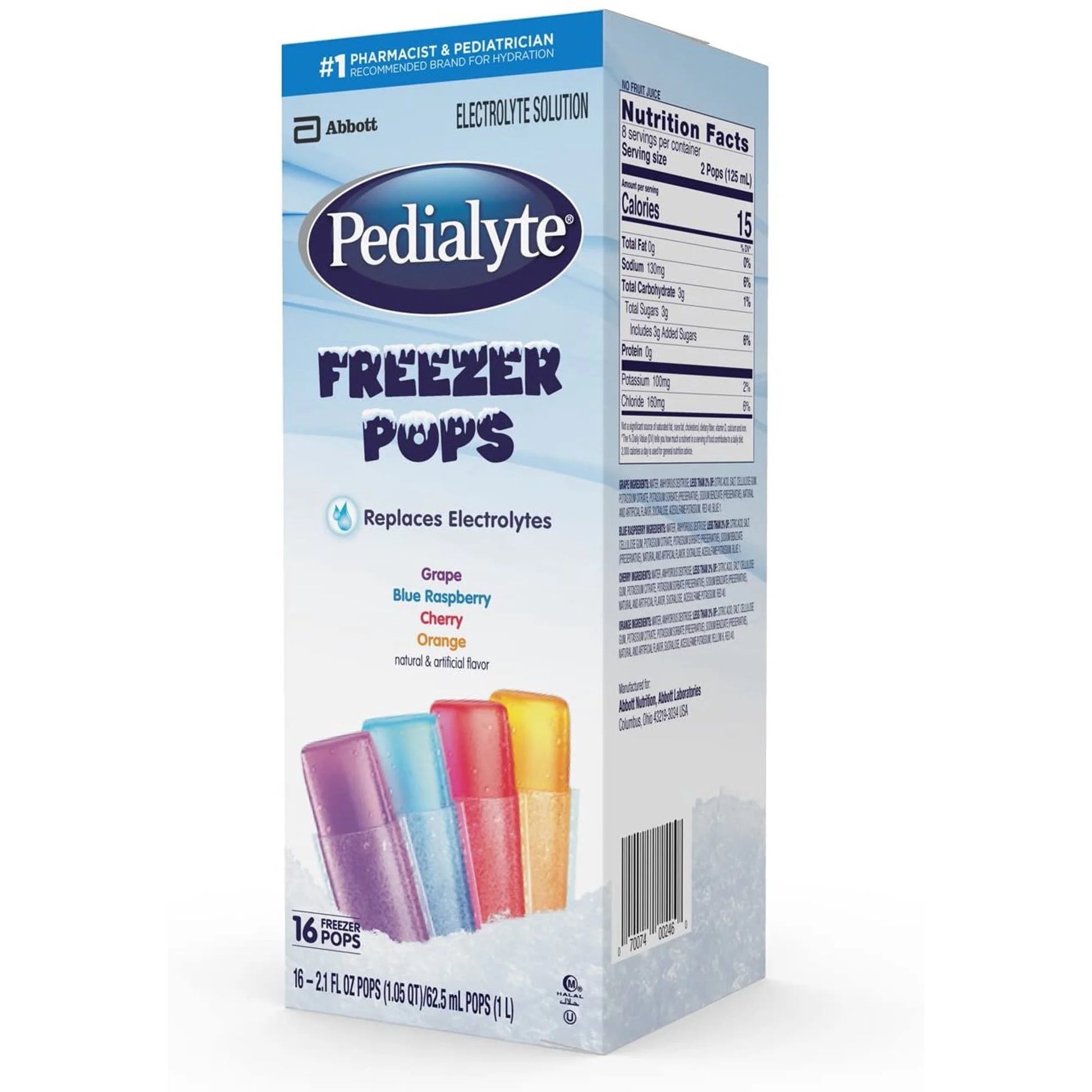 Freezer Pops - Assorted Flavors Nutritional Supplement- 2.1 Oz - 16 Ct (Pack of 2)