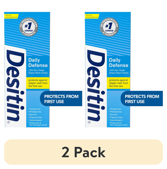 (2 Pack)  Daily Defense Baby Diaper Rash Cream, Butt Paste with Zinc Oxide, 4.8 Oz