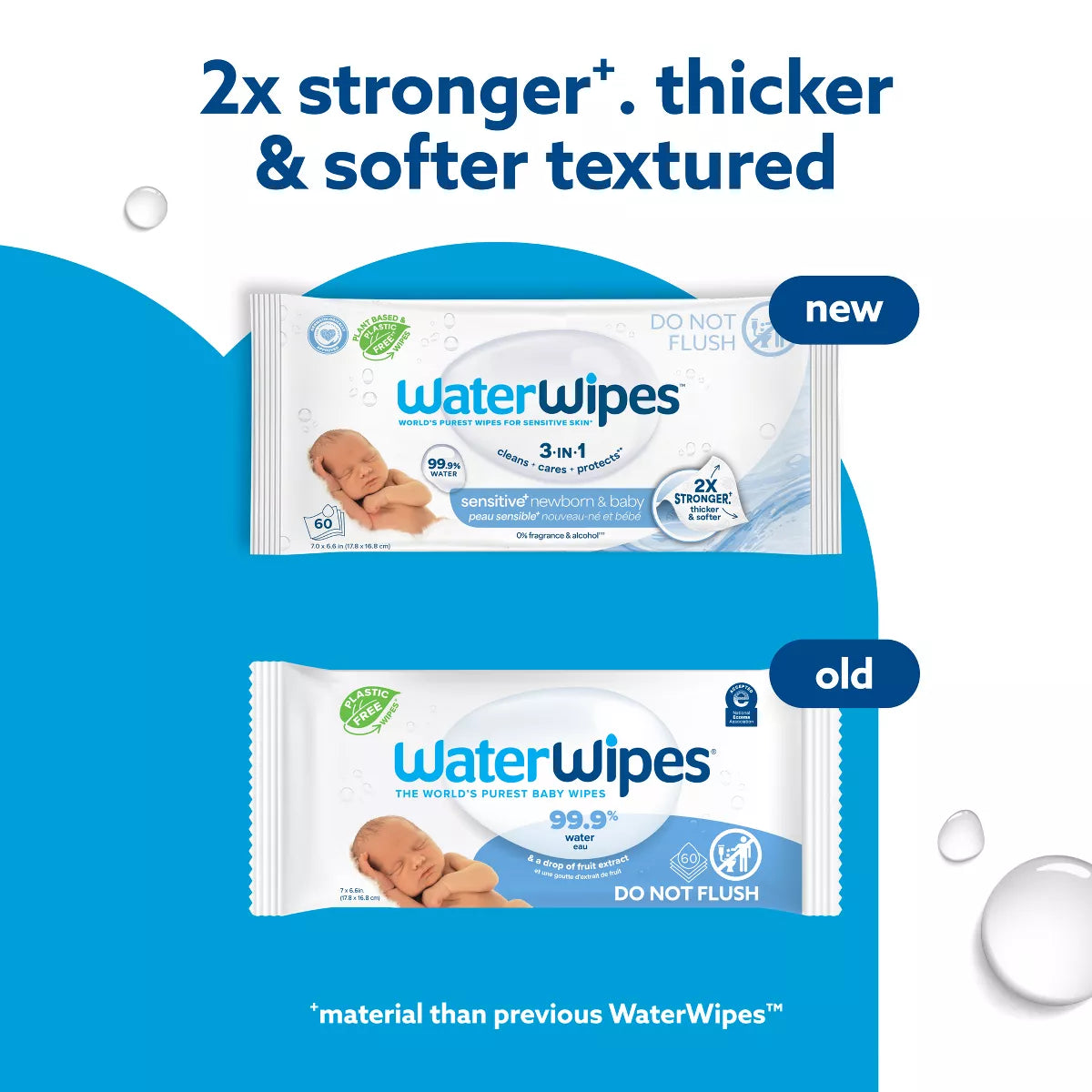 Waterwipes Plastic-Free Original Unscented 99.9% Water Based Baby Wipes - (Select Count)