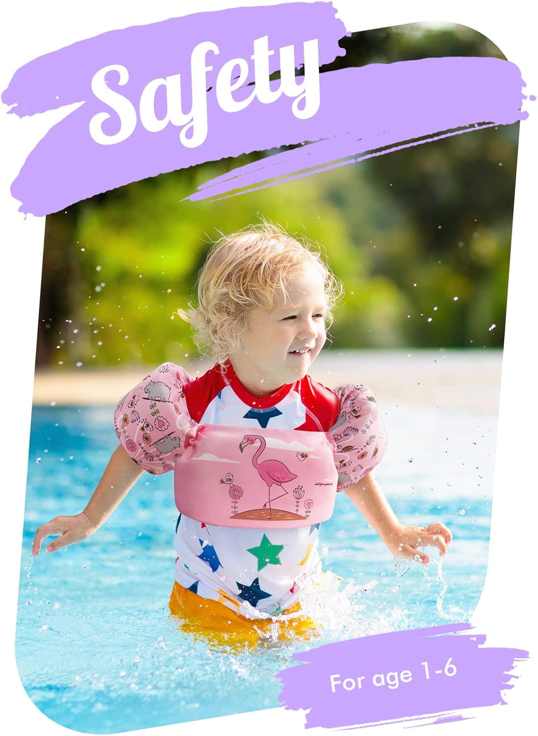 Toddler Swim Vest, Kids Floaties for 30-50 Pounds, Baby Swimmies with Water Wings