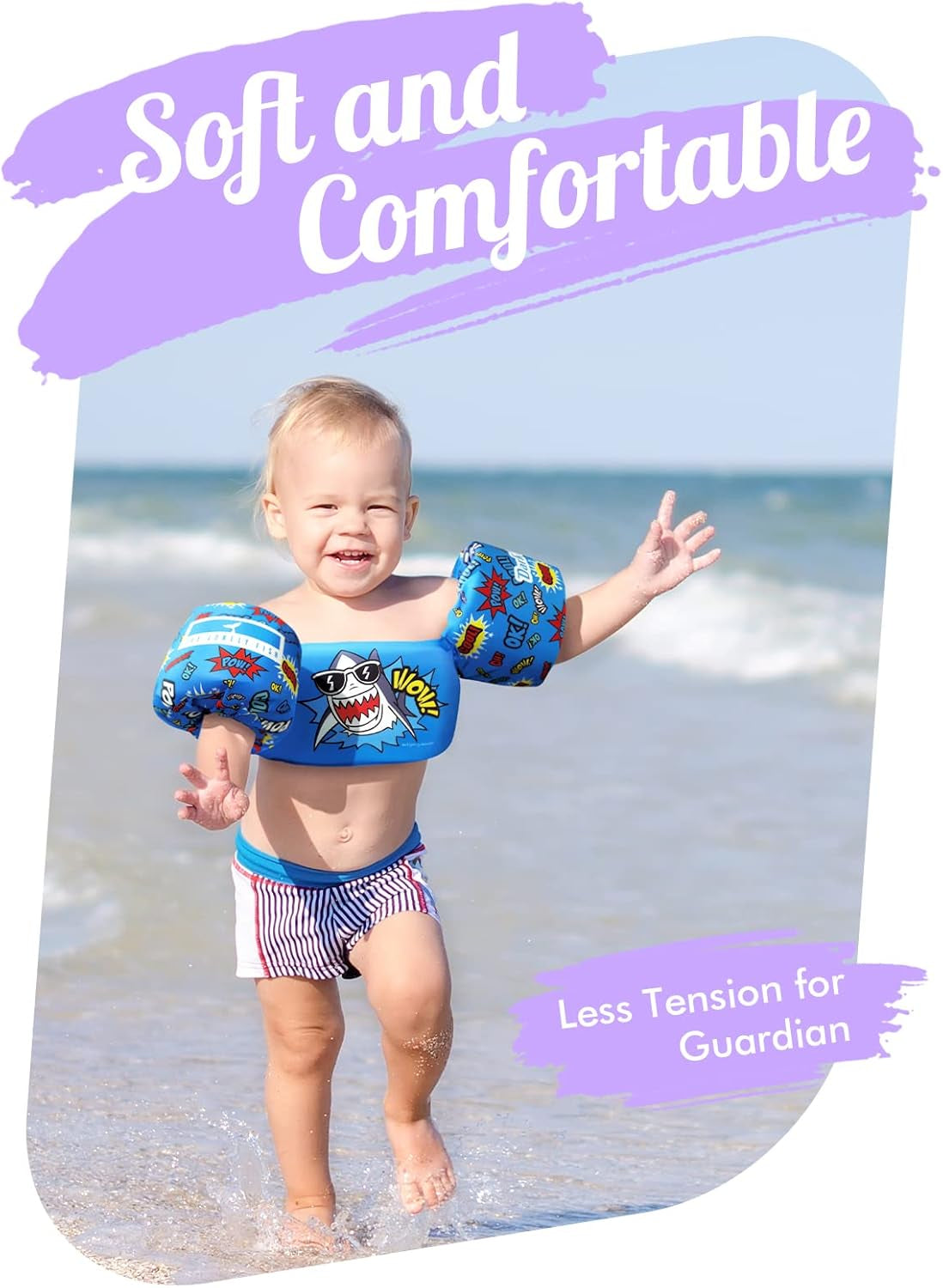 Toddler Swim Vest, Kids Floaties for 30-50 Pounds, Baby Swimmies with Water Wings