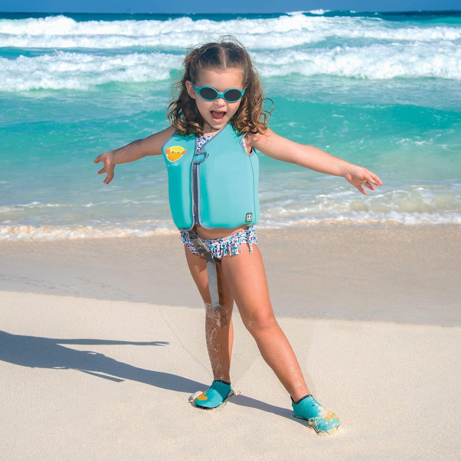 Näj Toddler Life Jacket - Neoprene Swim Vest for Boys and Girls, with Wetsuit Warmth, SPF Protection, and Removable Baby Swimming Float Pads