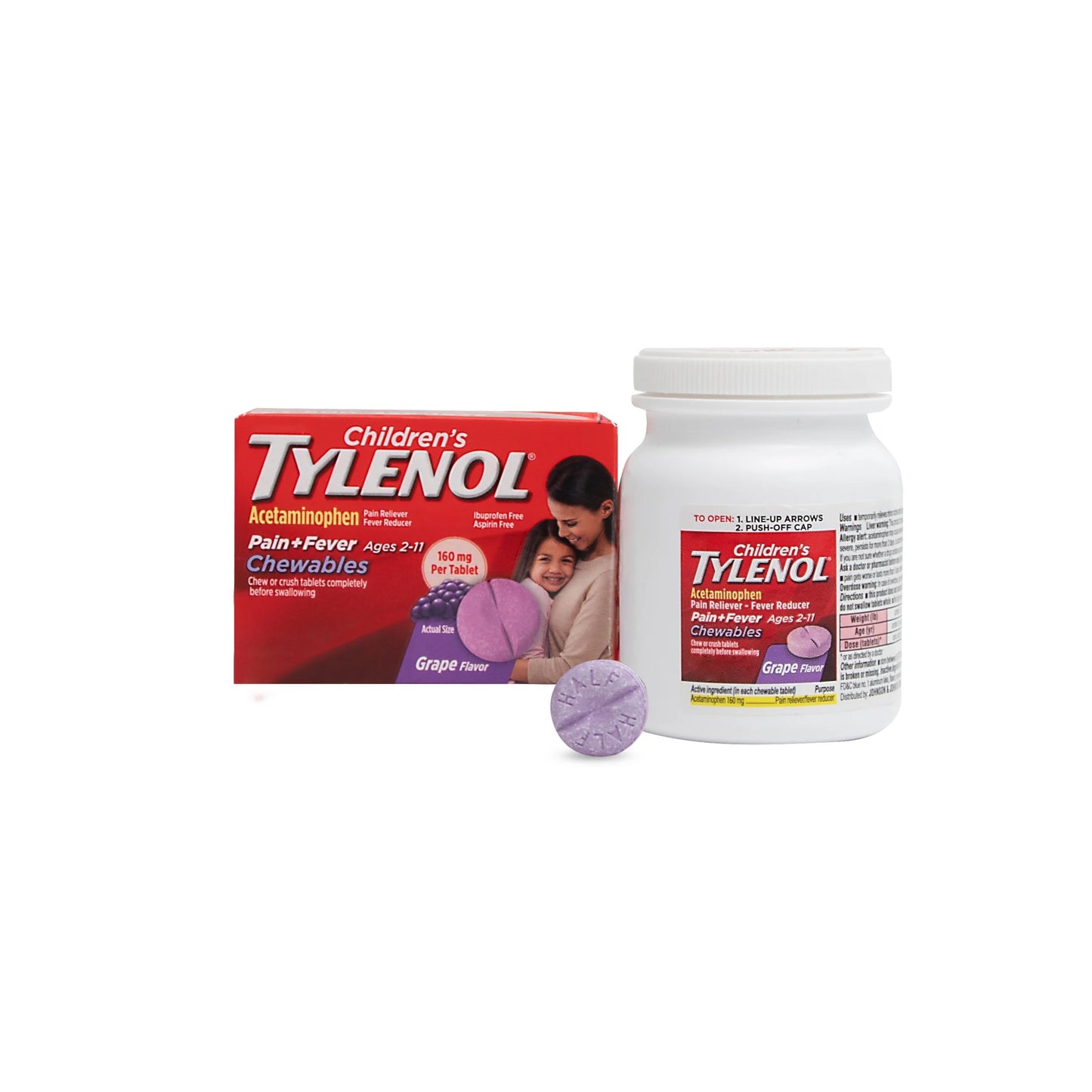 Children'S  Chewables with 160 Mg Acetaminophen, Grape, 24 Ct