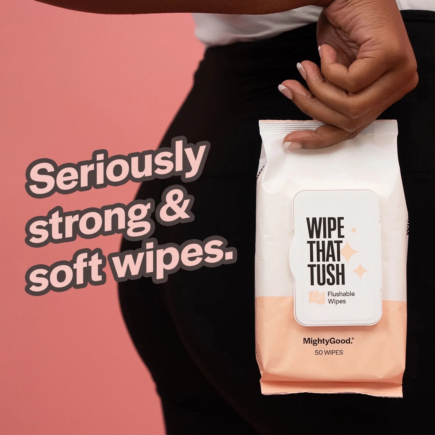 Mightygood Brand - Wipe That Tush Flushable Wipes - 3 Packs of 50 Wipes - 150 Total Wipes