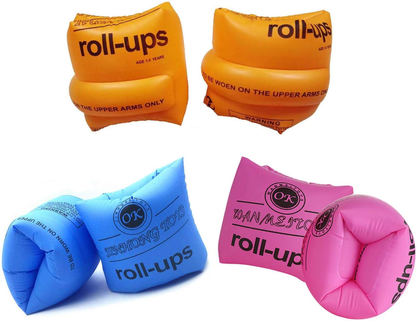 Floaties Inflatable Swim Arm Bands Rings Floats Tube Armlets for Kids and Adult