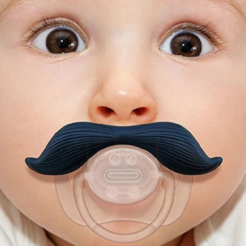 2Pcs Baby Funny Pacifier Cute Kissable Mustache Pacifier for Babies and Toddlers Unisex - 0-6 Months Baby Orthodontic Mustache Pacifier BPA Free