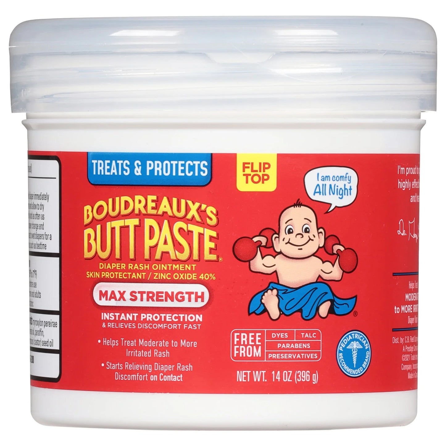 Maximum Strength, Baby Diaper Rash Cream, Infant Ointment, 14 Oz Flip-Top