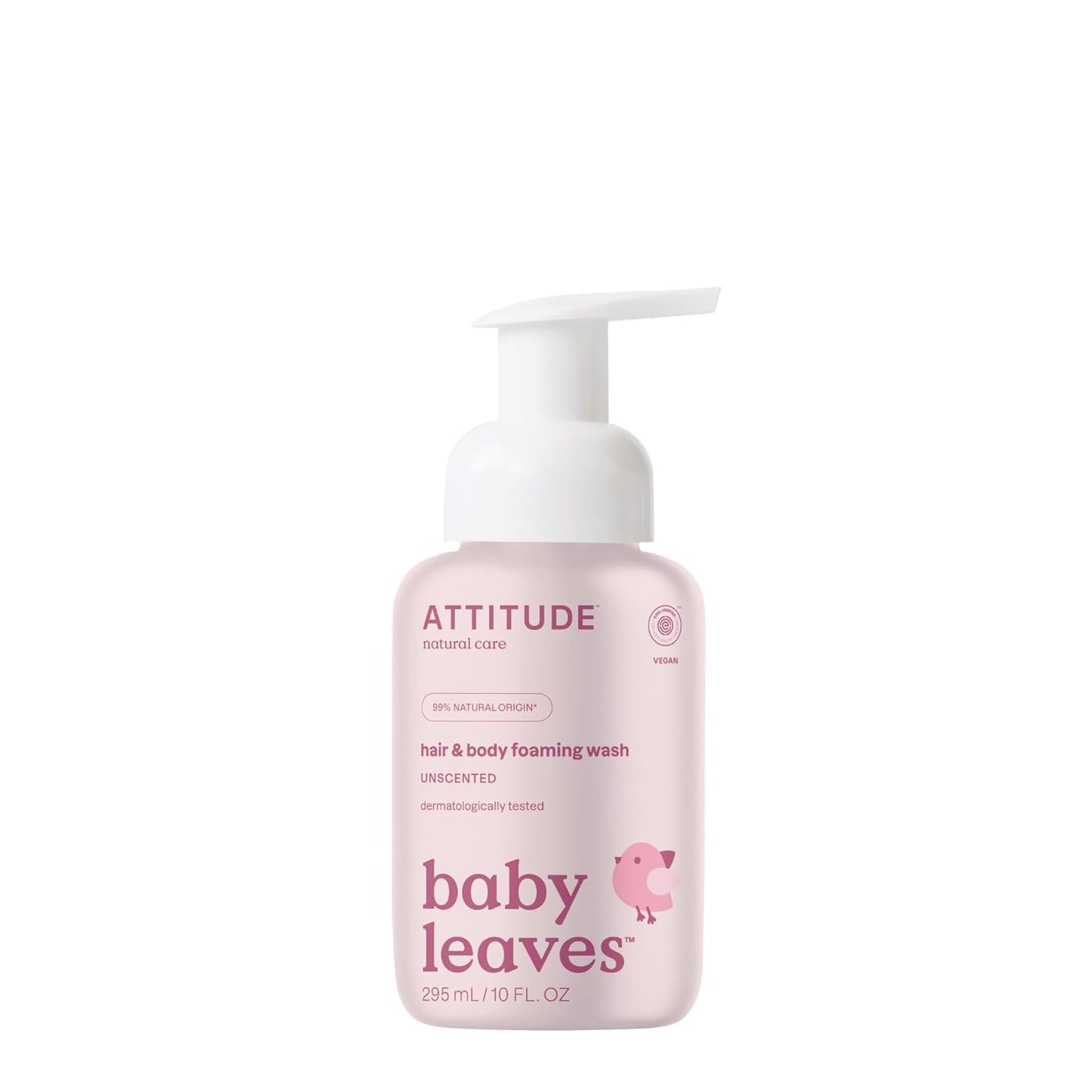 2-In-1 Hair and Body Foaming Baby Wash, EWG Verified Shampoo Soap, Dermatologically Tested, Made with Naturally Derived Ingredients, Vegan, Unscented, 10 Fl Oz