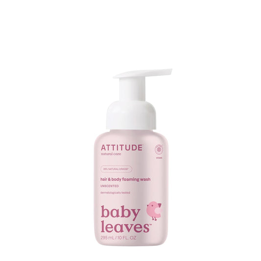 2-In-1 Hair and Body Foaming Baby Wash, EWG Verified Shampoo Soap, Dermatologically Tested, Made with Naturally Derived Ingredients, Vegan, Unscented, 10 Fl Oz