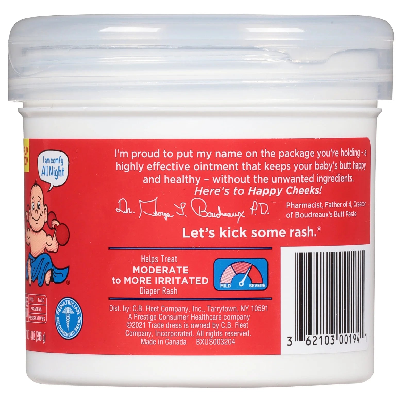 Maximum Strength, Baby Diaper Rash Cream, Infant Ointment, 14 Oz Flip-Top