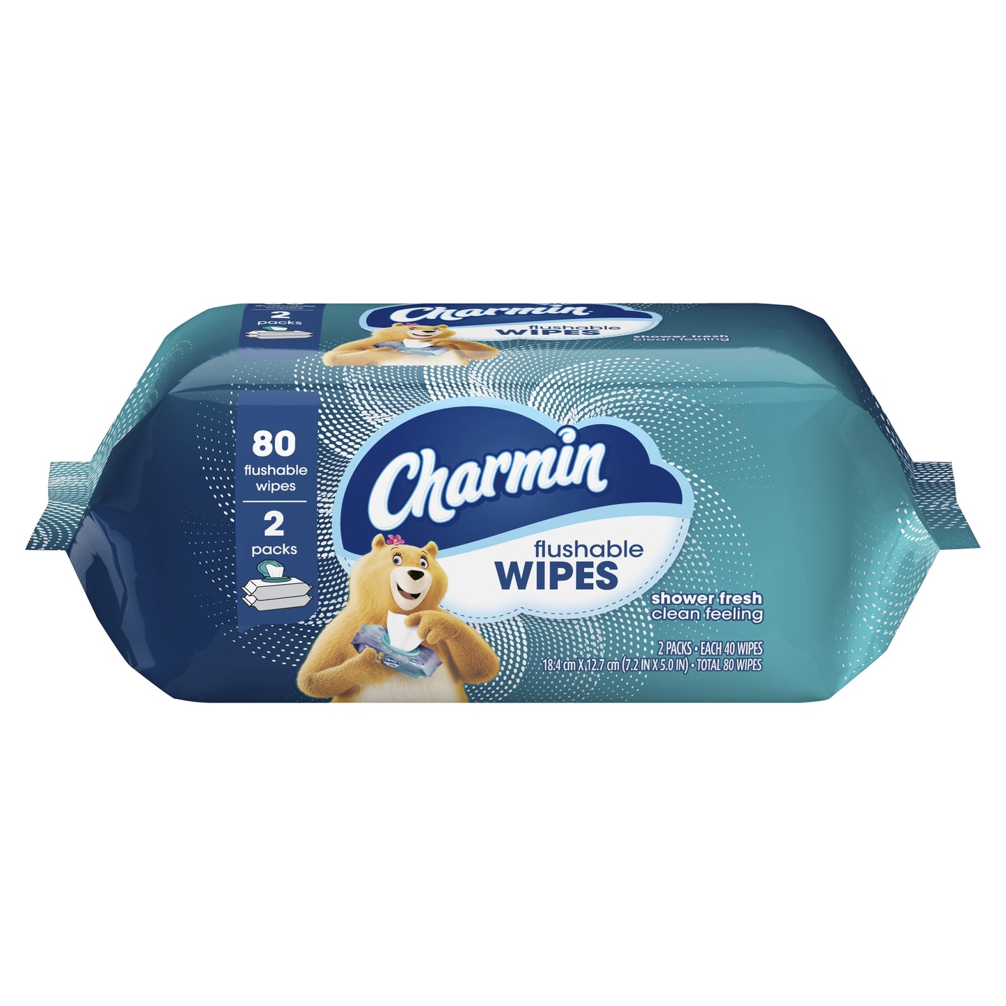 (6 Pack)  Flushable Wipes, 2 Flip-Top Packs, 40 Wipes per Pack, 80 Total Wipes