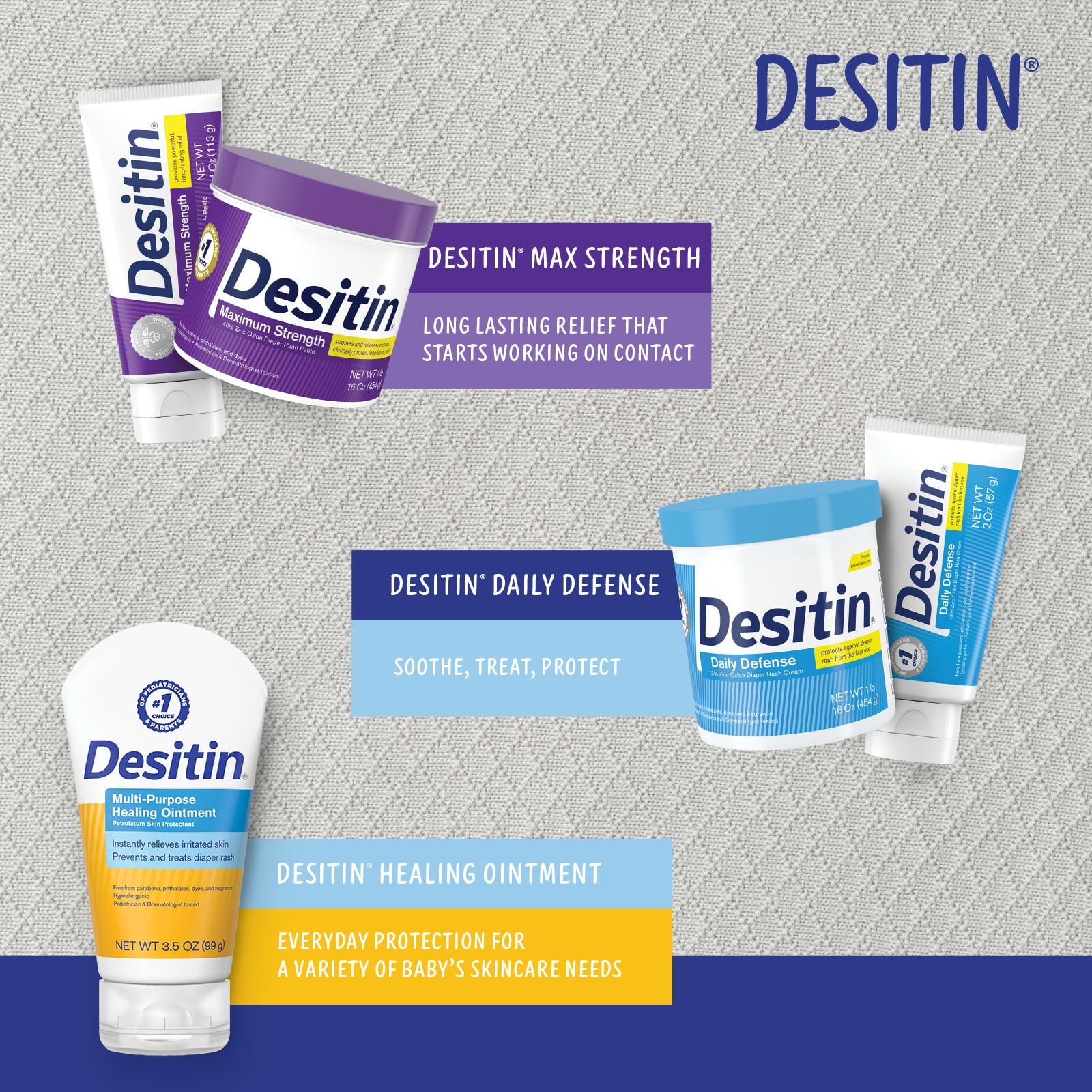(2 Pack)  Daily Defense Baby Diaper Rash Cream, Butt Paste with Zinc Oxide, 4.8 Oz