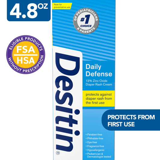 Daily Defense Baby Diaper Rash Cream, Butt Paste with Zinc Oxide, 4.8 Oz