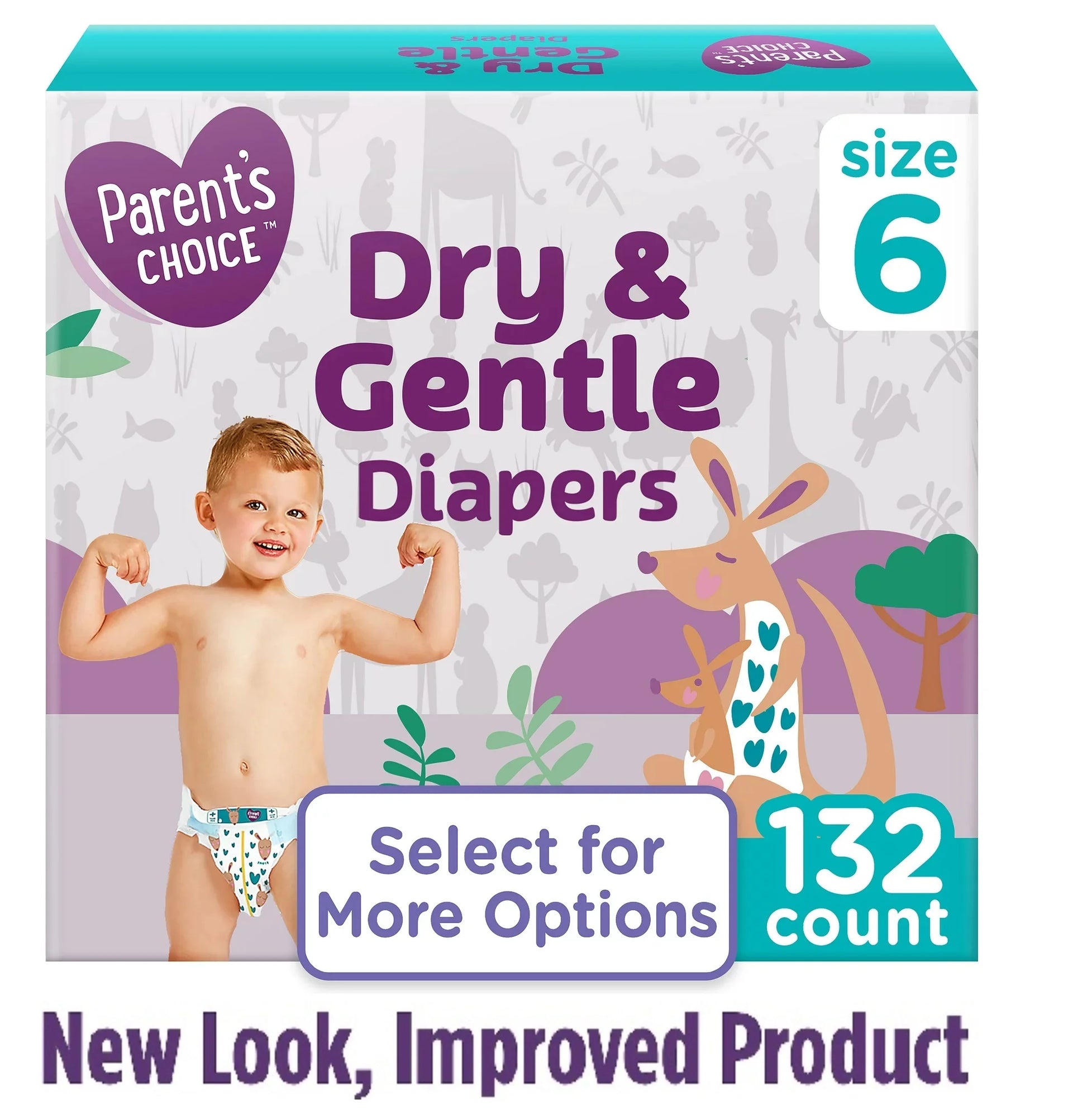 Choice Dry & Gentle Diapers Size 6, Total 132 Ct