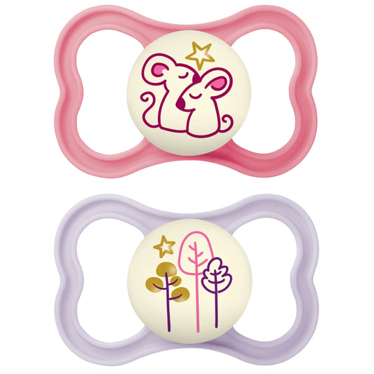 Air Night Pacifier, 6+ Months, Girl, 2 Pack