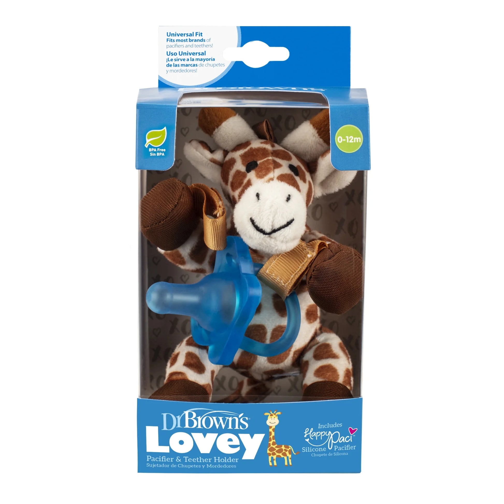 Lovey - Giraffe Pacifier & Teether Holder