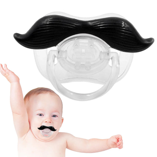 2Pcs Baby Funny Pacifier Cute Kissable Mustache Pacifier for Babies and Toddlers Unisex - 0-6 Months Baby Orthodontic Mustache Pacifier BPA Free
