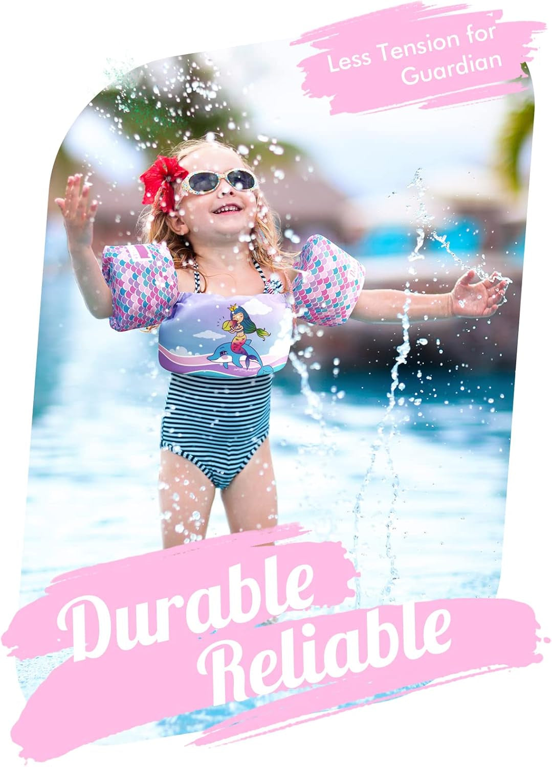Toddler Swim Vest, Kids Floaties for 30-50 Pounds, Baby Swimmies with Water Wings
