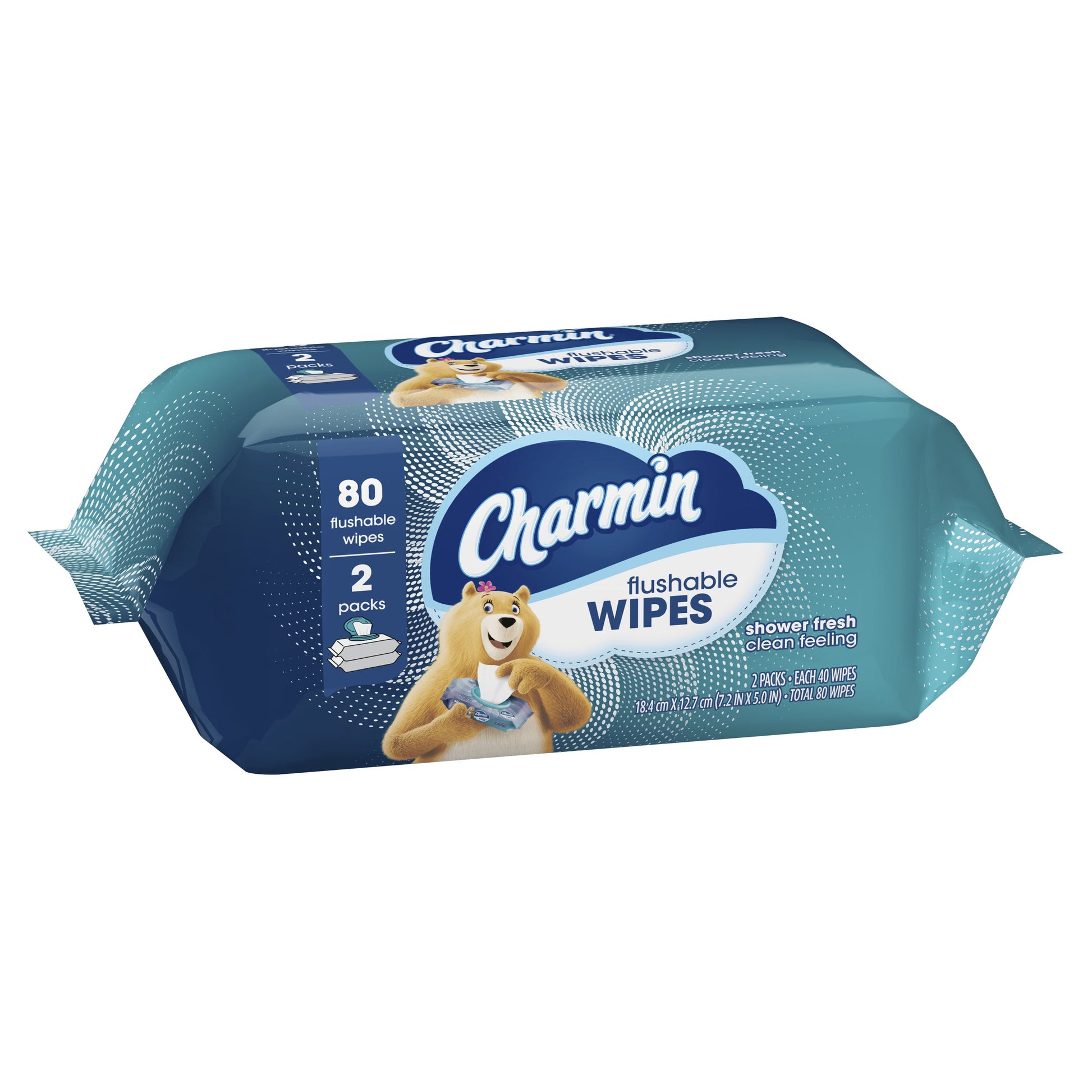 (6 Pack)  Flushable Wipes, 2 Flip-Top Packs, 40 Wipes per Pack, 80 Total Wipes
