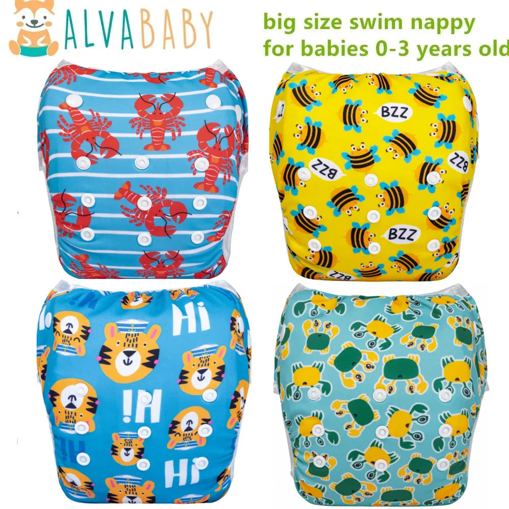 U Pick  Big Size Swim Diaper Reusable Swim Nappy Fashion Swimsuit Cool for Babies 0-3 Years Old