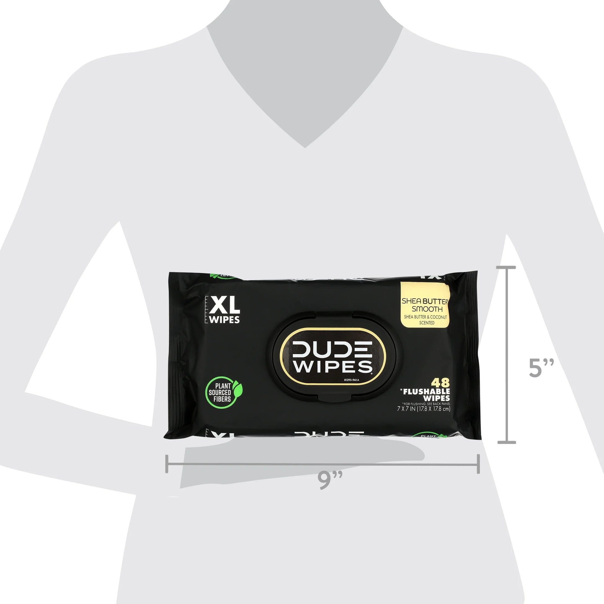 DUDE Flushable Wipes, Extra Large Shea Butter Smooth Wet Wipes, 144 Count
