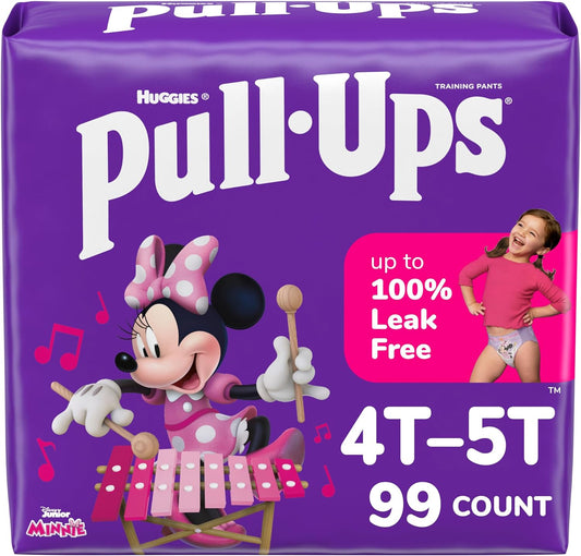 Girls' Potty Training Pants, Size 4T-5T Training Underwear (38-50 Lbs), 99 Count (3 Packs of 33)
