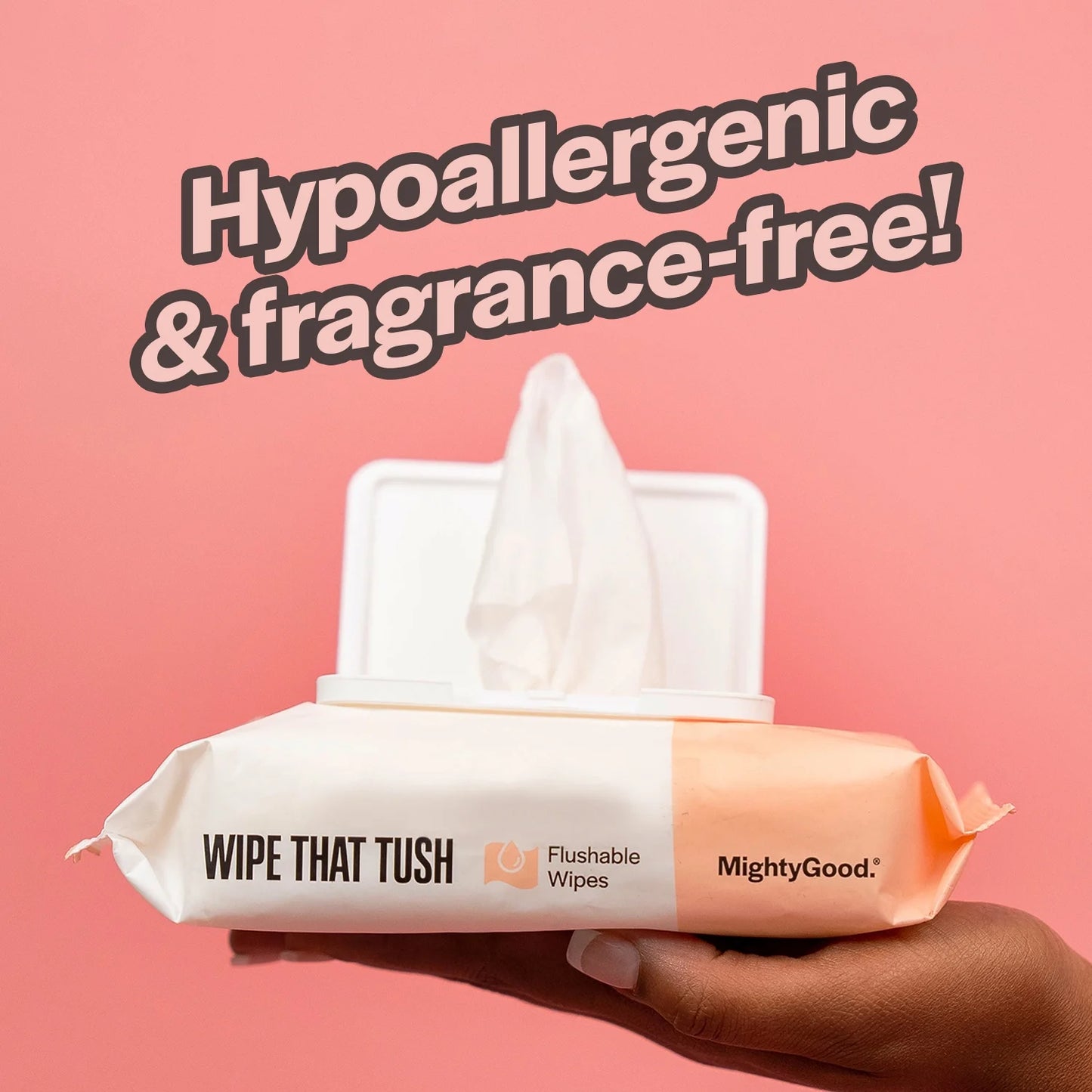 Mightygood Brand - Wipe That Tush Flushable Wipes - 3 Packs of 50 Wipes - 150 Total Wipes