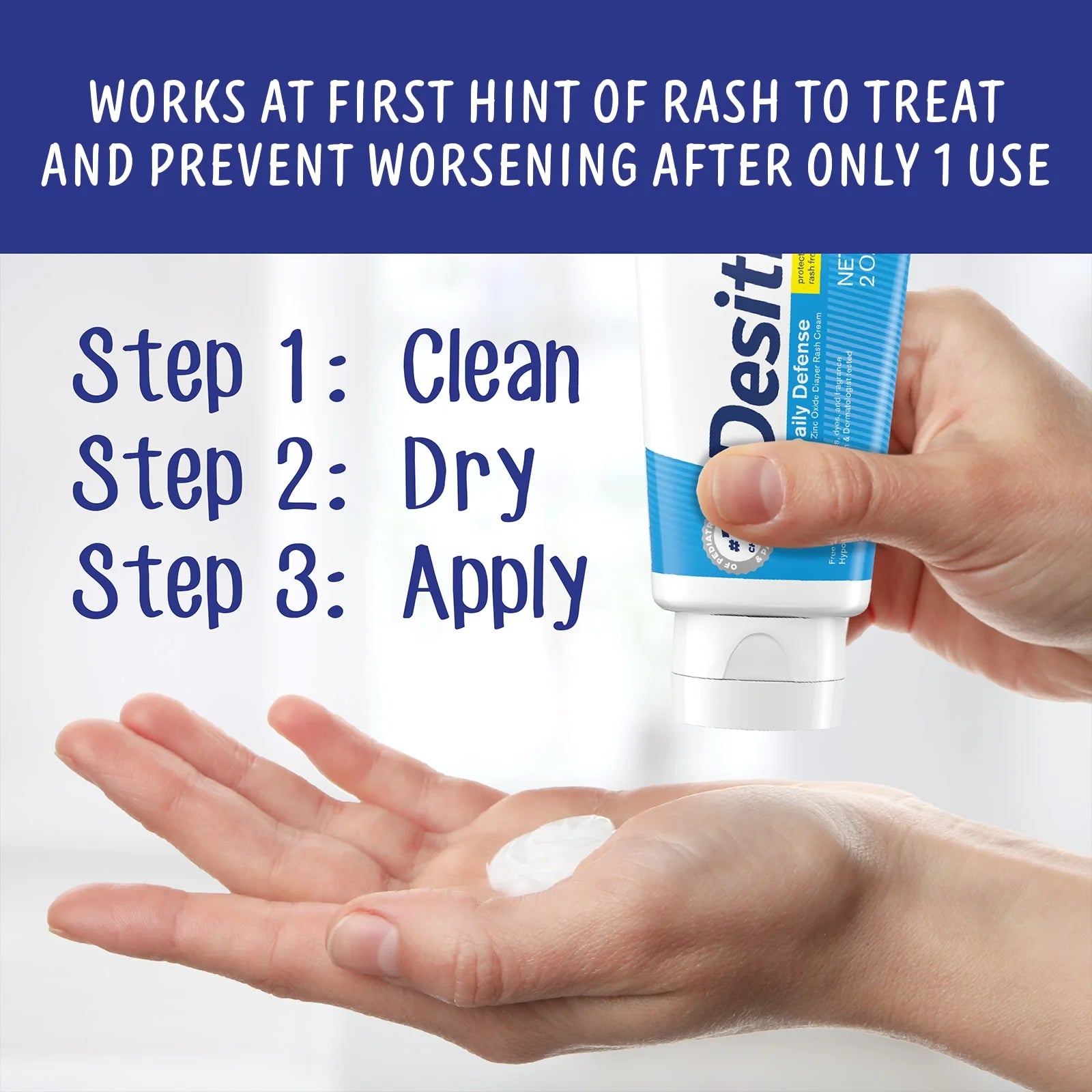 (2 Pack)  Daily Defense Baby Diaper Rash Cream, Butt Paste with Zinc Oxide, 4.8 Oz
