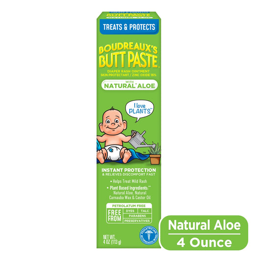 with Natural* Aloe Diaper Rash Cream, Ointment for Infant, 4 Oz Tube