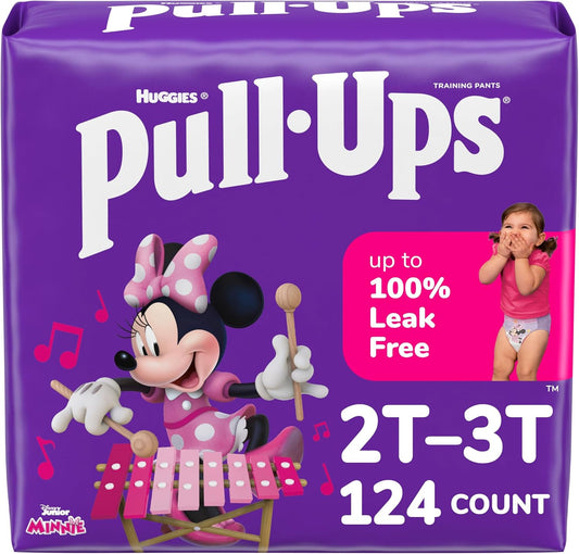 Girls' Potty Training Pants, Size 2T-3T Training Underwear (16-34 Lbs), 124 Count (4 Packs of 31)